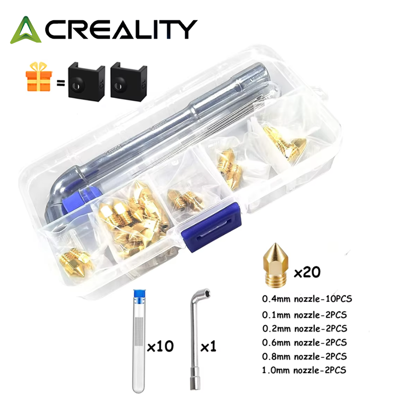 3D Printer Nozzle Brass - CREALITY 20 pezzi MK8 ugello in