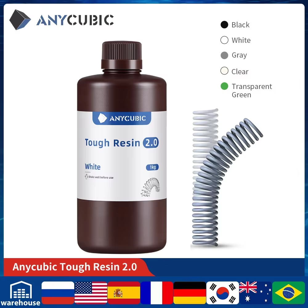 3D Printing Uv Sensitive Resin - ANYCUBIC Resina flessibile resistente 2.0 405nm