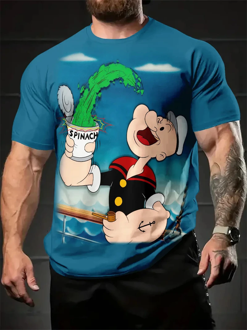 3D Printing On Fabric - Maglietta da uomo con stampa Popeye