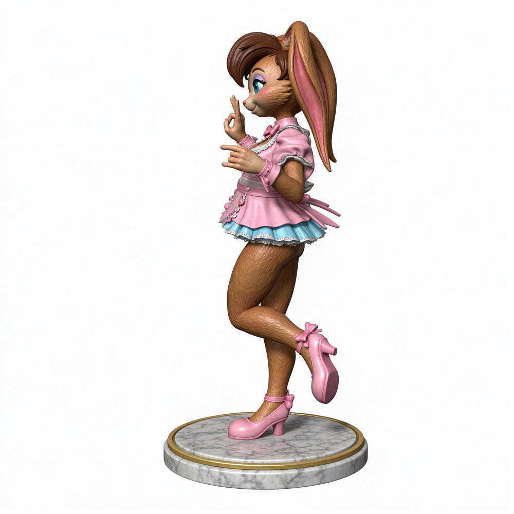 3D Printing Rabbit - NSFW Figura in Resina Grigia 1/24
