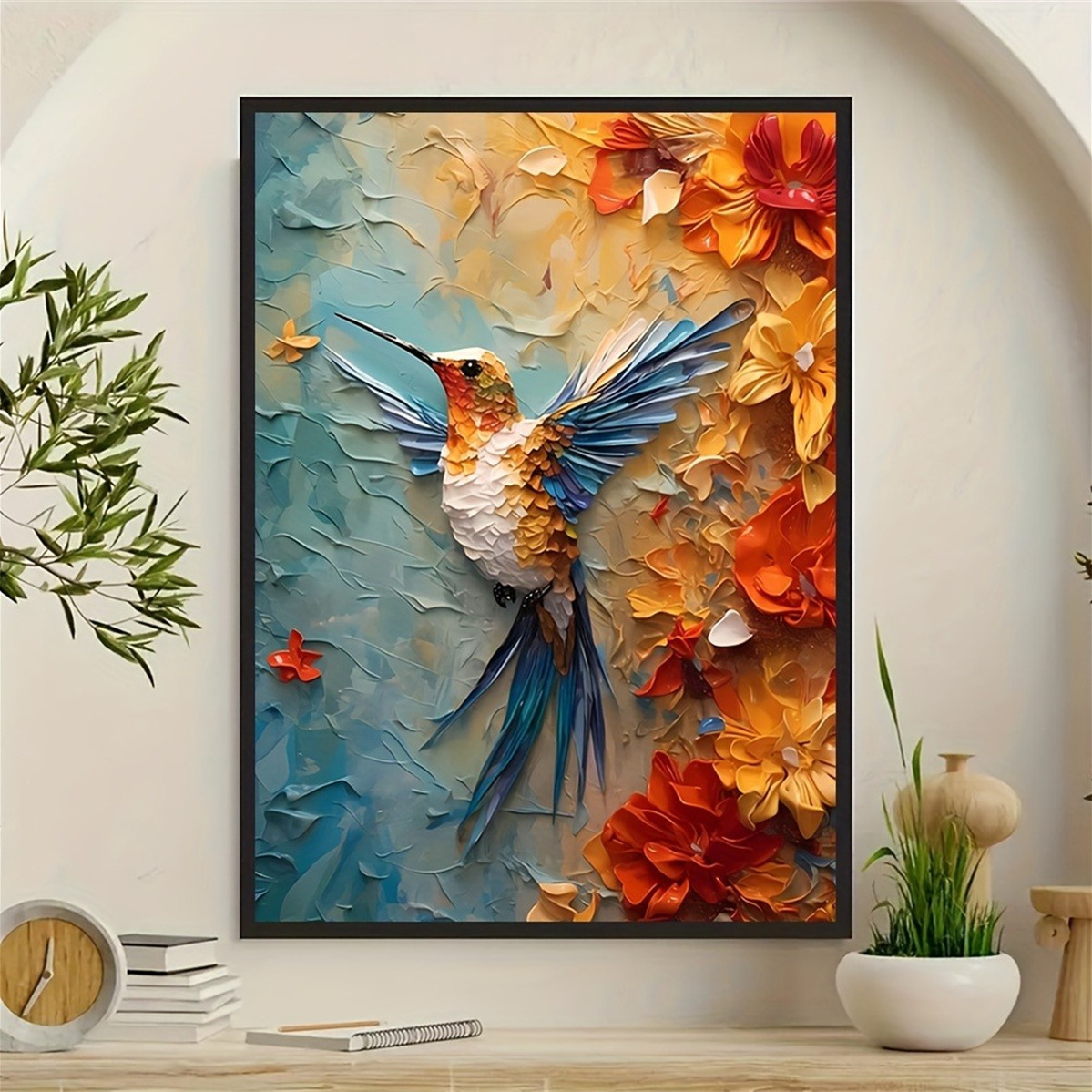 Vivace colibrì e texture flore - 3D Printing Wall recensione e prezzo