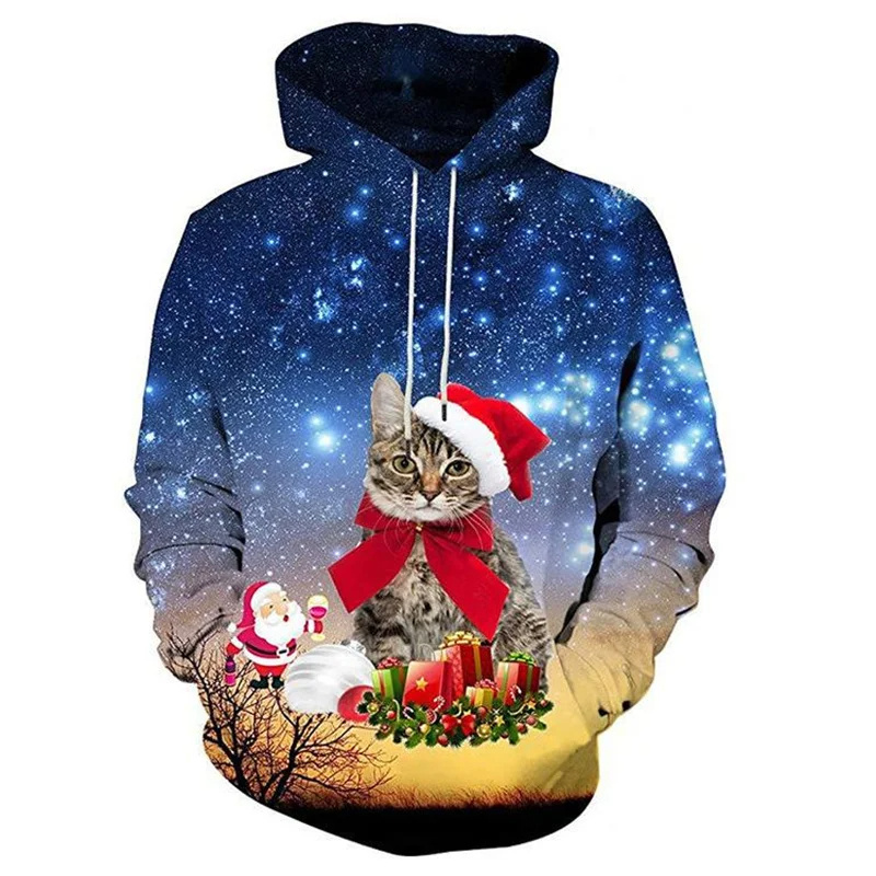 Santa Claus Cat Pattern Hoodie - 3D Printing Rabbit recensione e prezzo