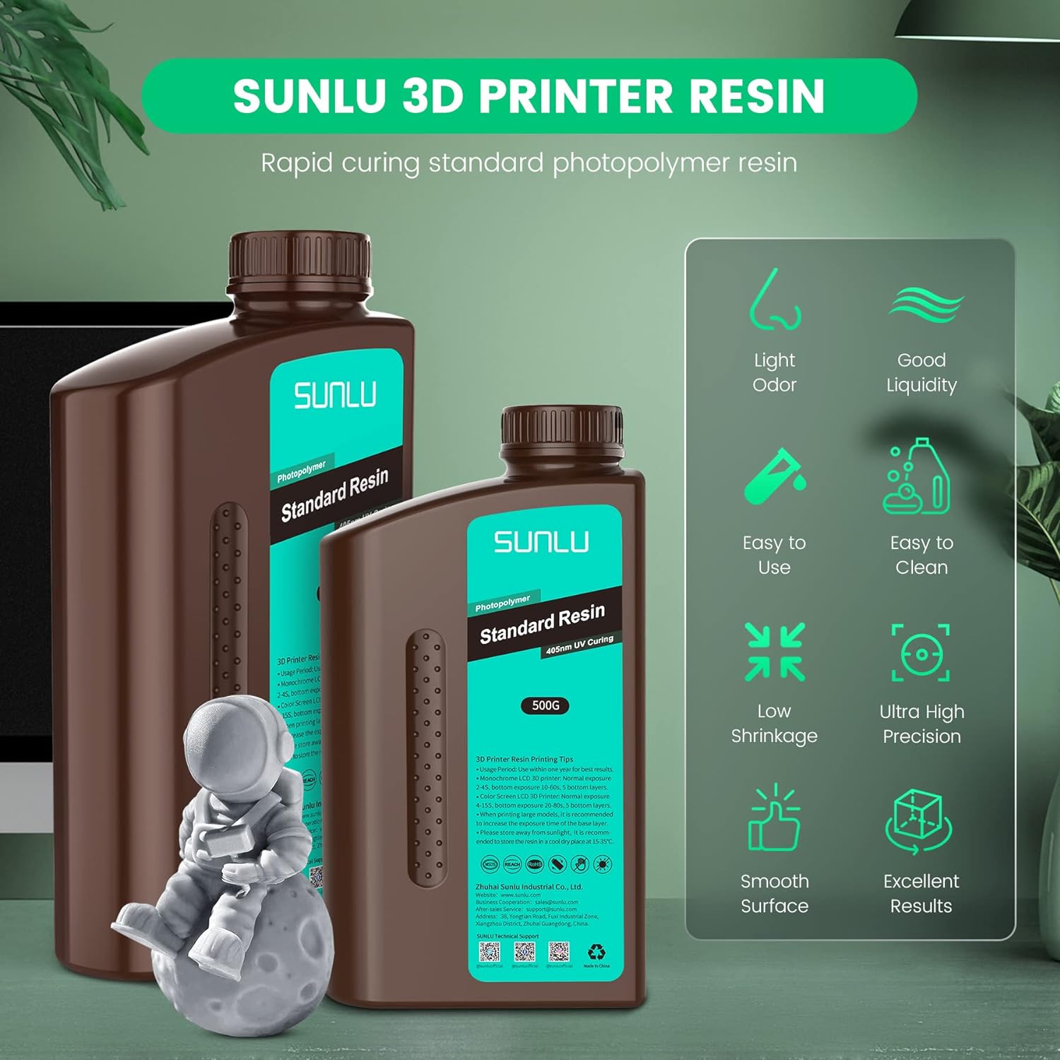 Resina SUNLU 3KG Standard / Re - 3D Printing Uv Sensitive Resin recensione e prezzo