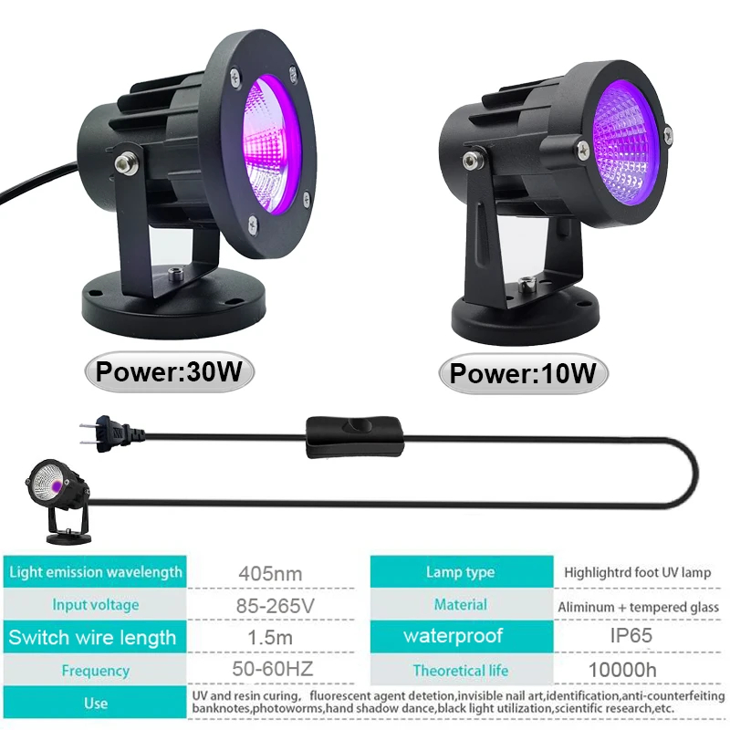 Faretto LED a luce viola 10W 3 - 3D Printing Uv Sensitive Resin recensione e prezzo