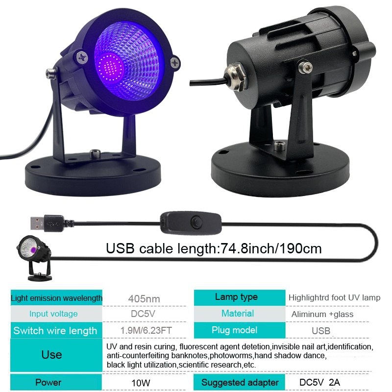 Faretto LED a luce viola 10W 3 - 3D Printing Uv Sensitive Resin recensione e prezzo