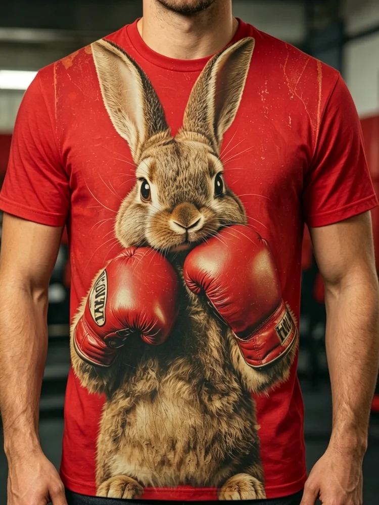 T-shirt da uomo con stampa 3D  - 3D Printing Rabbit recensione e prezzo