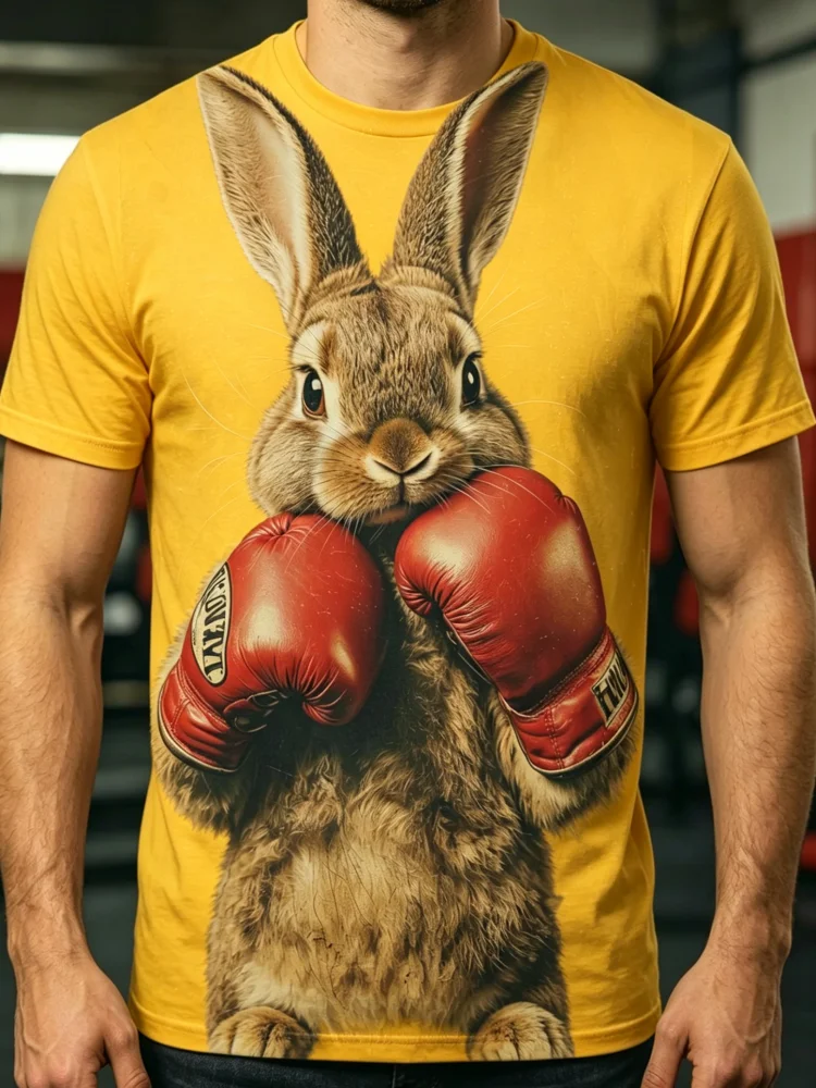 T-shirt da uomo con stampa 3D  - 3D Printing Rabbit recensione e prezzo